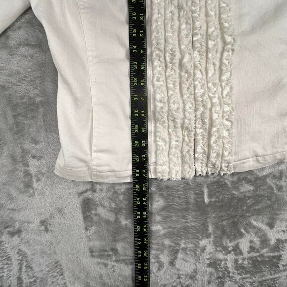 Ruby RD. Ruffled Front/Cuffs White Jacket Size 12 - Picture 5 of 8
